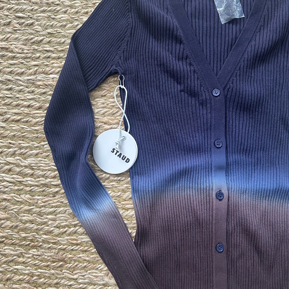 STAUD Women's Gradient Cardigan - Navy and Chocolate - Picture 2 of 2